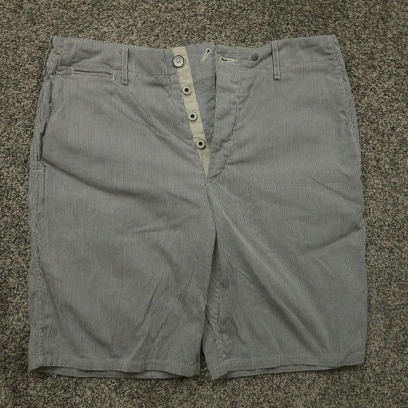 Rag & Bone Mens Shorts 32 Blue White Striped Button Fly Casual Made in USA - Picture 1 of 9